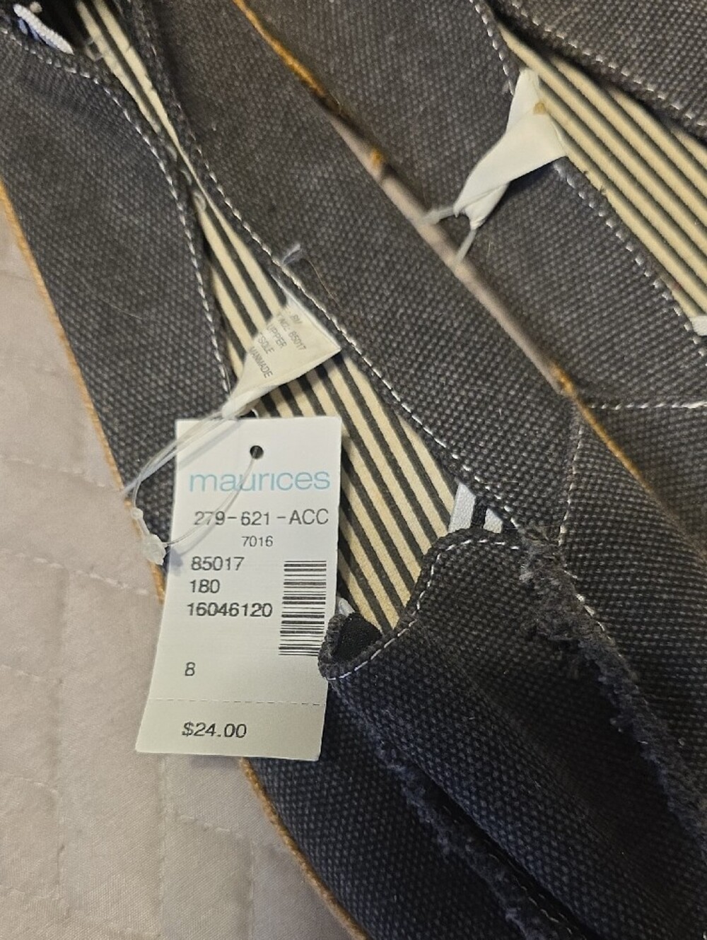 Maurices Men's Slip-On Canvas Loafers - Charcoal - Picture 2 of 4